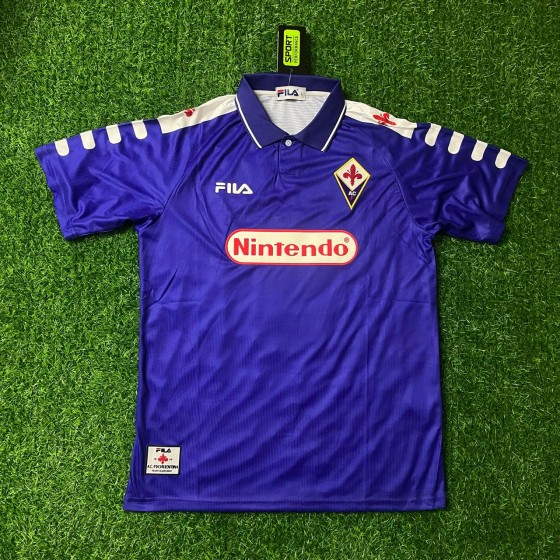 Gabriel Batistuta 9 Fiorentina 1998 Retro Purple Kit Jersey Trikot
